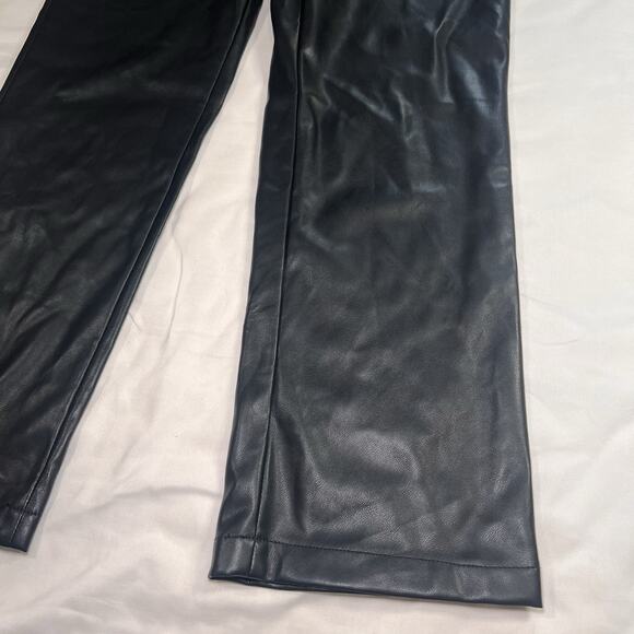 7 FOR ALL MANKIND PANTS Women Size L Black Faux Leather 5-Pocket Classic NEW NWT - Picture 4 of 16